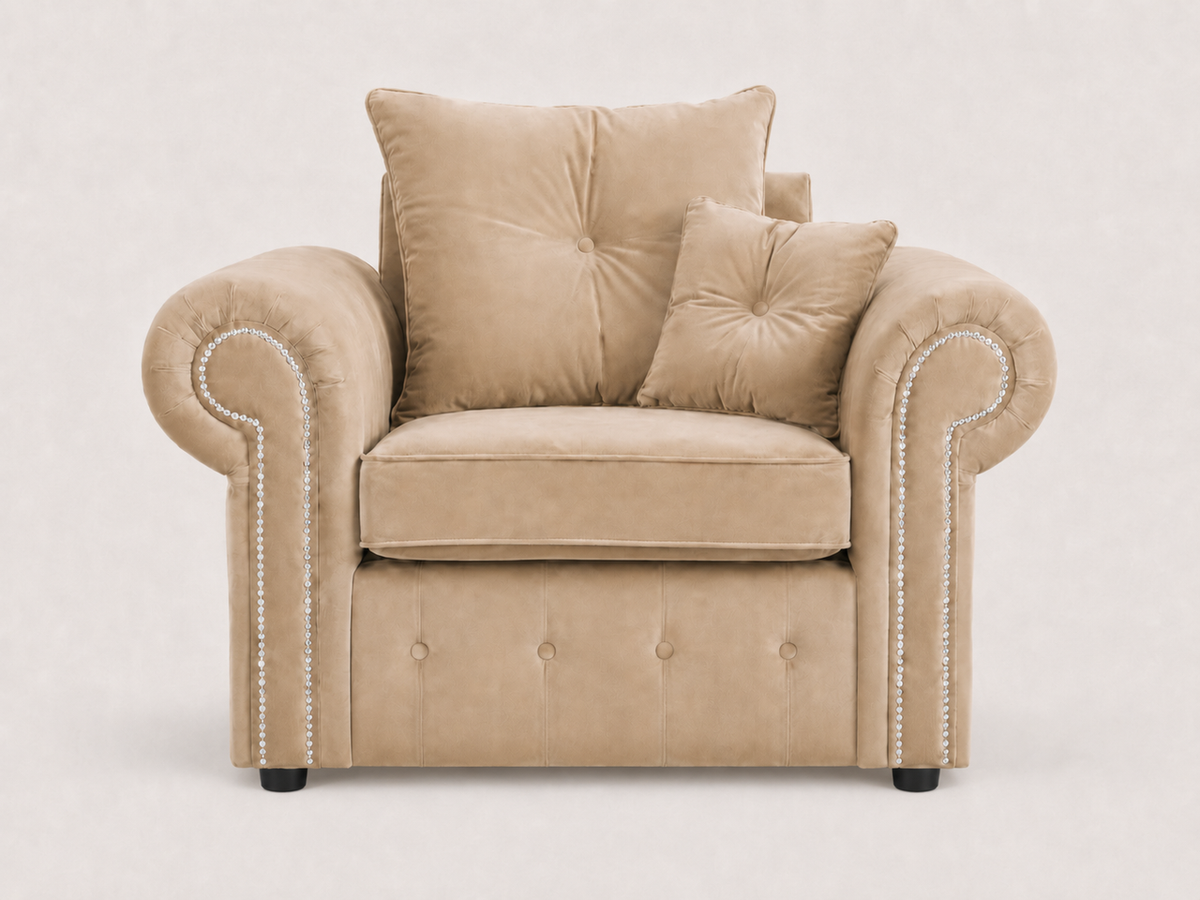 Olympia Modern Velvet Armchair | Single Seater Sofa