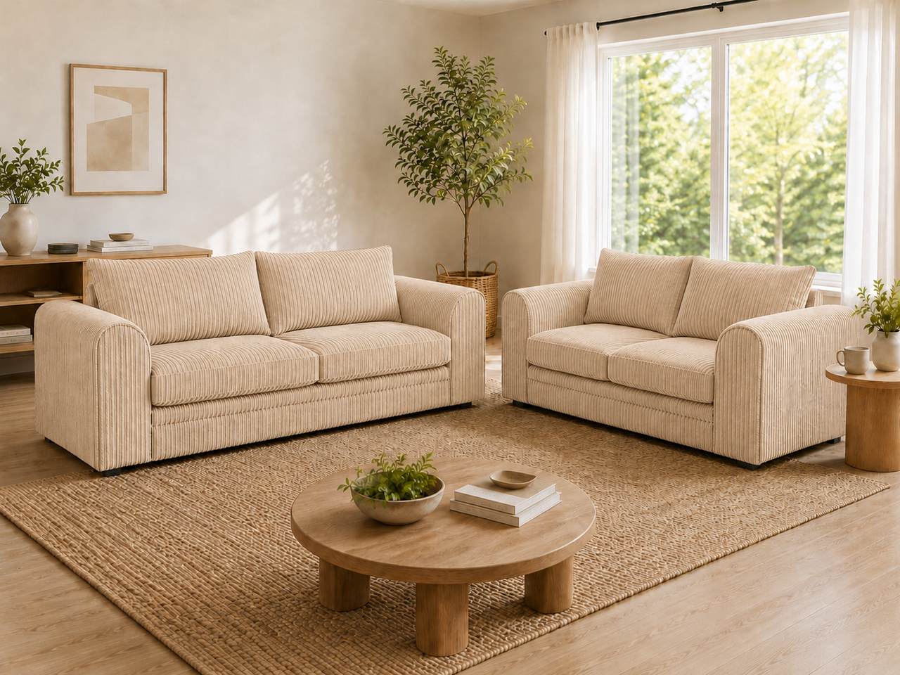Dylan Jumbo Corduroy 3+2 Sofa Set | Premium Fabric Couch