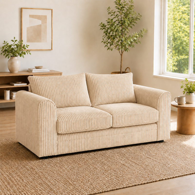 Dylan Premium Jumbo Cord 2 Seater Sofa Set Thick Corduroy Fabric Couch
