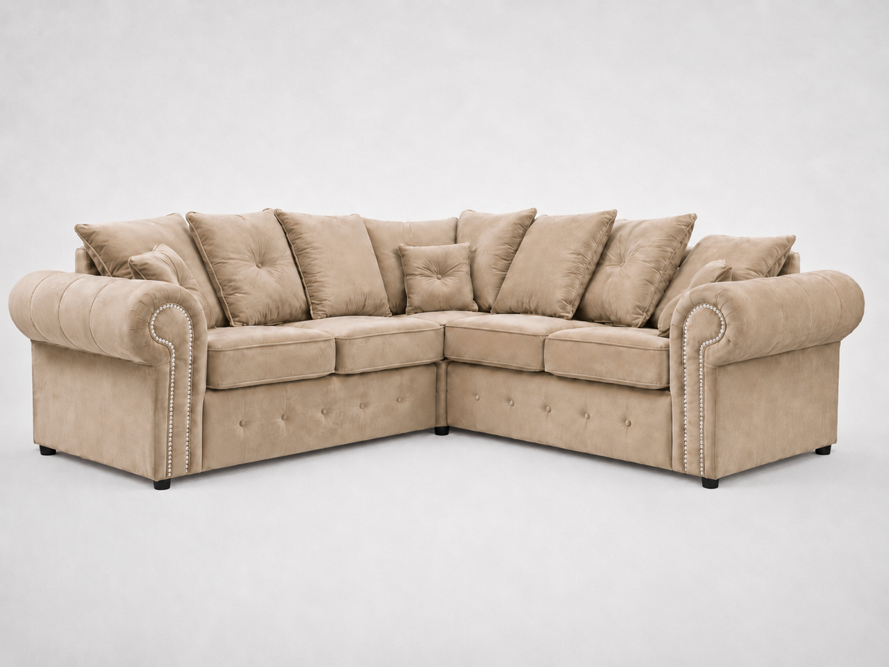 Olympia Velvet Sofa Corner Suite Set Couch Modern Living Room