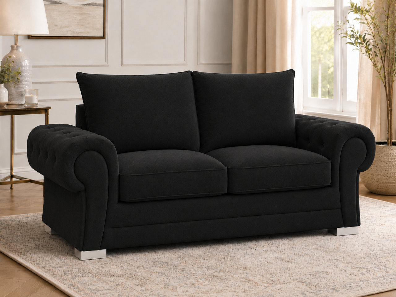 Verona Modern 2-Seater Fabric Settee | Premium Living Room Sofa Couch