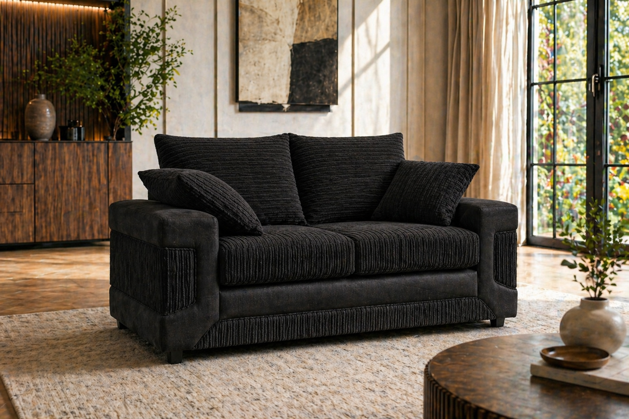 Denno Modern Plush 2 Seater Sofa Suite | Comfortable Living Room Settee