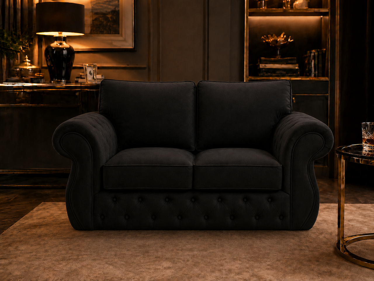 Rio Luxury Velvet Chesterfield 2-Seater Sofa | Premium Living Room Couch