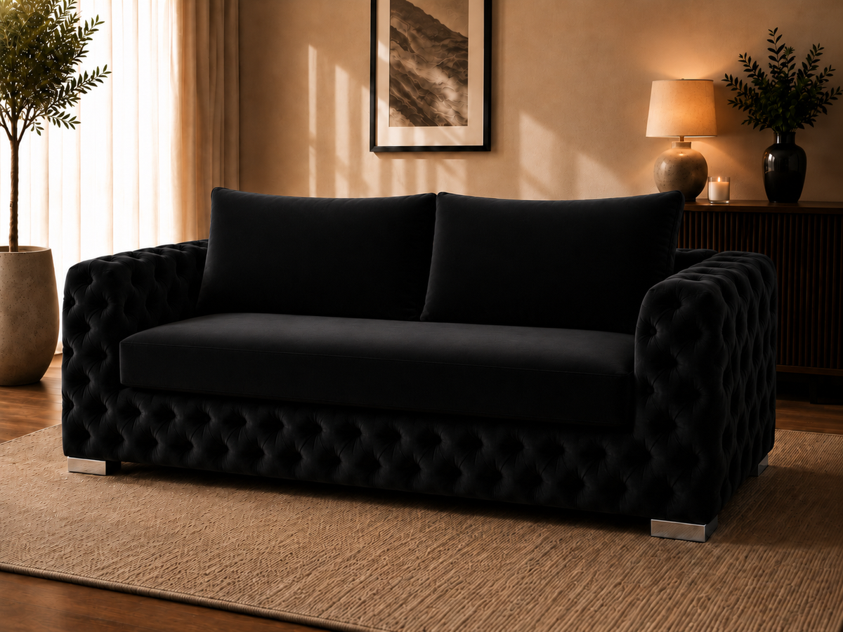 Premium Velvet Ashton Chesterfield Sofa Set Suite Seater 3 Seater Couch