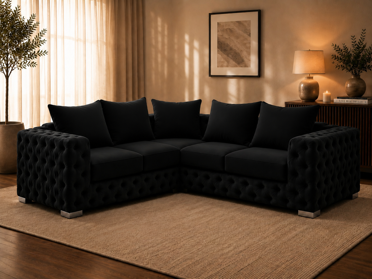 Premium Velvet Ashton Chesterfield Sofa Set Suite Seater Corner Couch