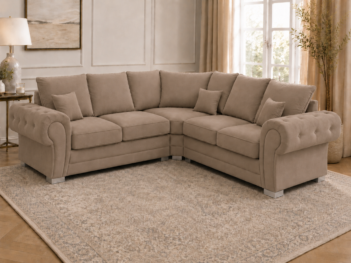 Premium Verona Corner Couch Settee Suite L-Shape Sofa Modern Living Room Set