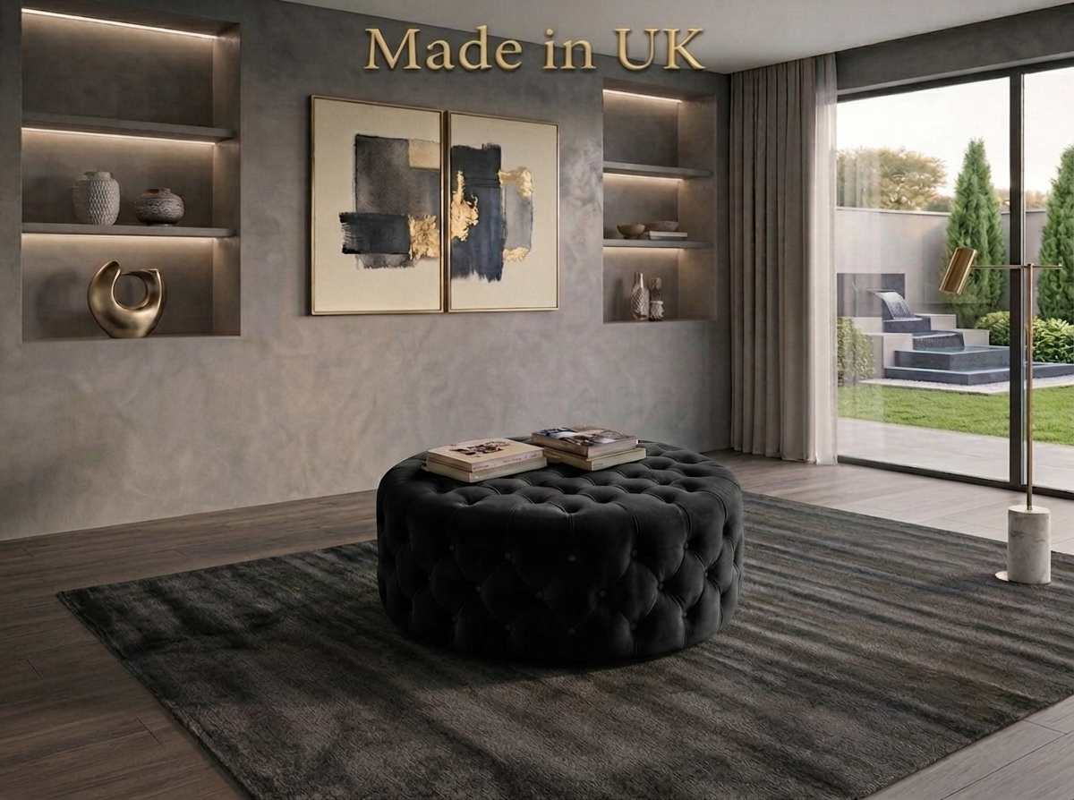 Plush Velvet Footstool Pouffe Ottoman Square Round Seat Bench Leg Rest Lounge
